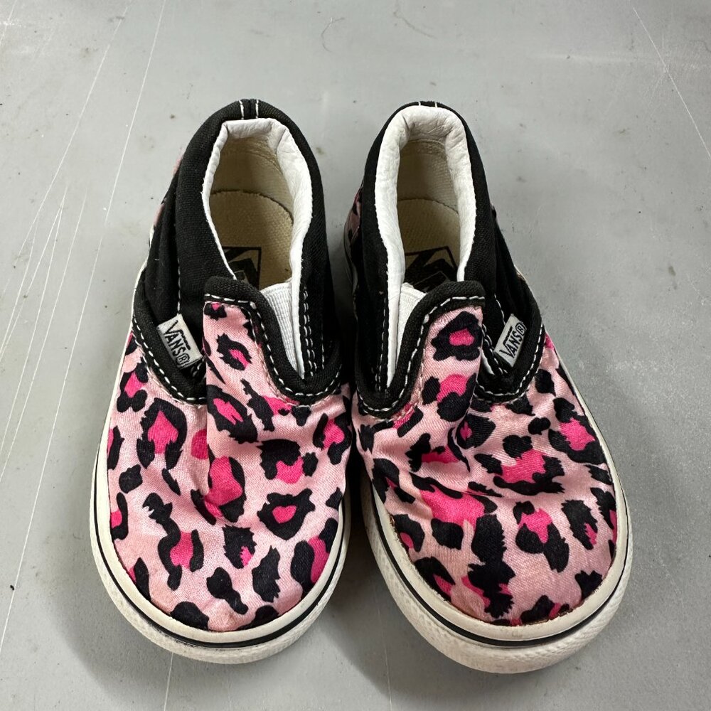 Infant/Toddler Vans Pink Leopard Slip On Shoes - Estimated to be Size 4